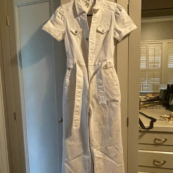 Paige Anessa puff sleeve jumpsuit sz 0 - Picture 4 of 7